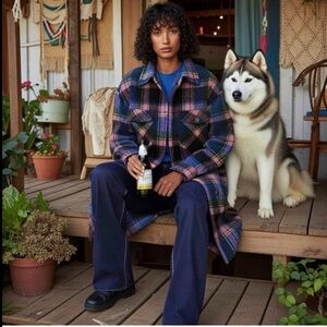 Free people c blanknyc southwest Shacket coat plaid flannel ranch chores jacket